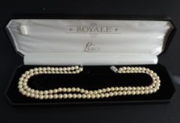 Vintage Pearl Necklace Silver Clasp