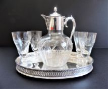 Vintage Mappin & Webb Silver Plate & Crystal Decanter Drinks Set