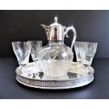 Vintage Mappin & Webb Silver Plate & Crystal Decanter Drinks Set
