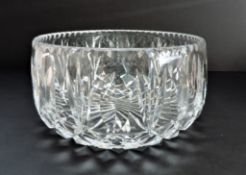 Vintage Heavy Cut Crystal Bowl 20cm Wide