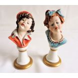 Pair Capodimonte Busts of Children