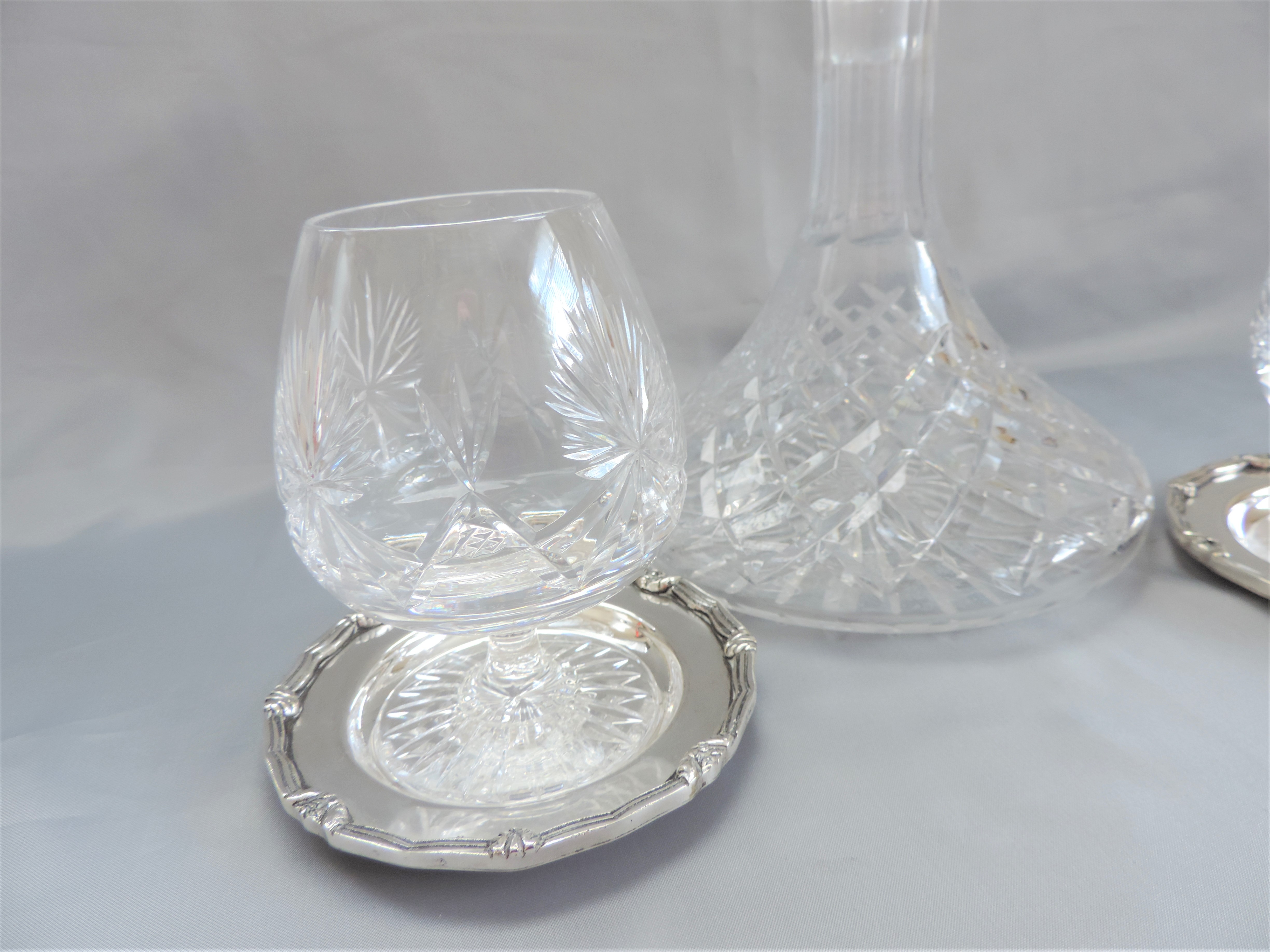 Crystal Brandy Decanter and Glasses - Image 4 of 6