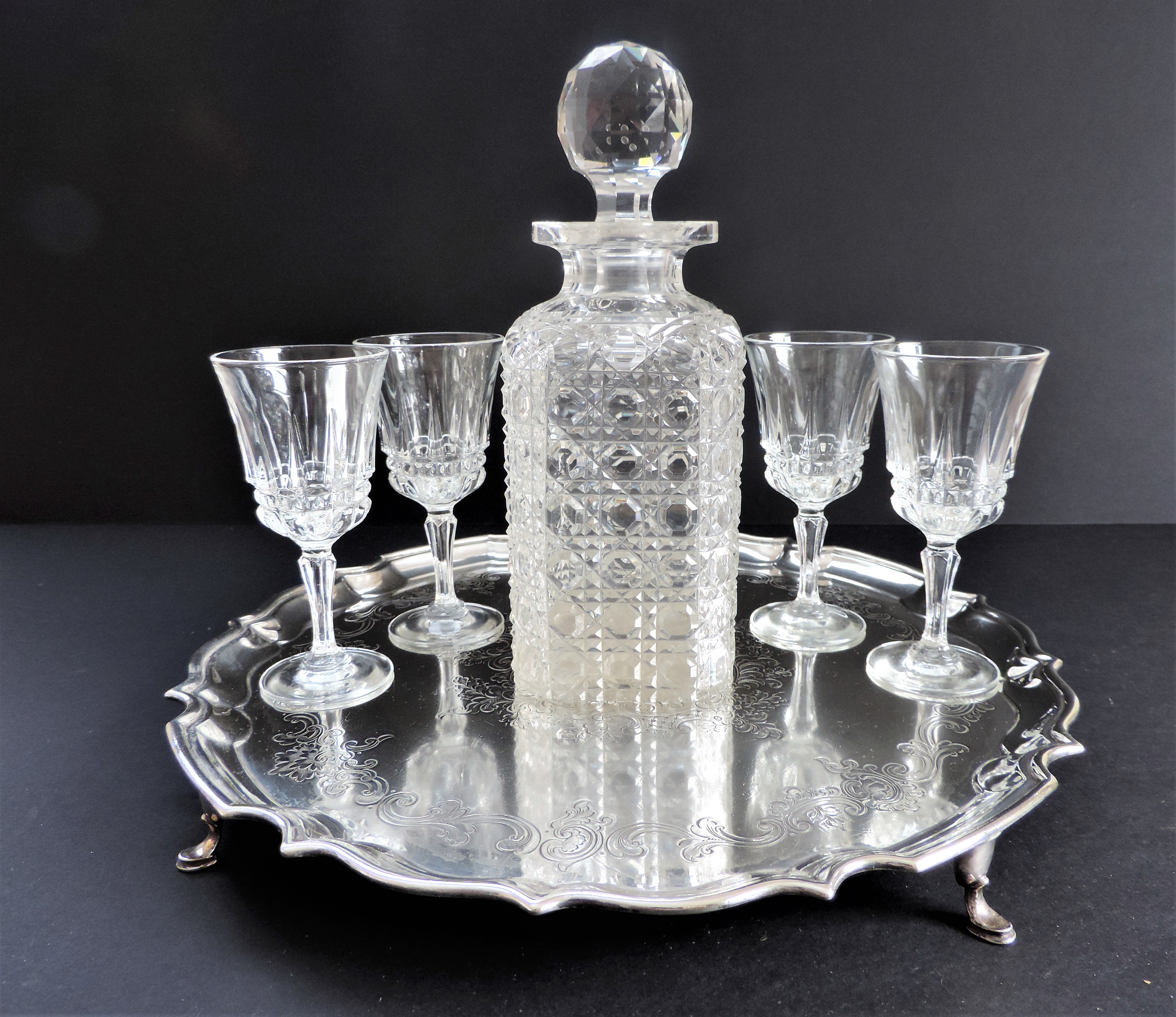 Antique Victorian Hobnail Decanter Drinks Set - Image 2 of 11