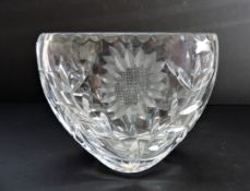 Vintage Crystal Vase 17cm Wide