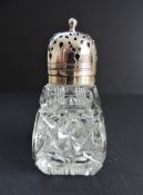 Antique Crystal and Silver Plate Sugar Shaker