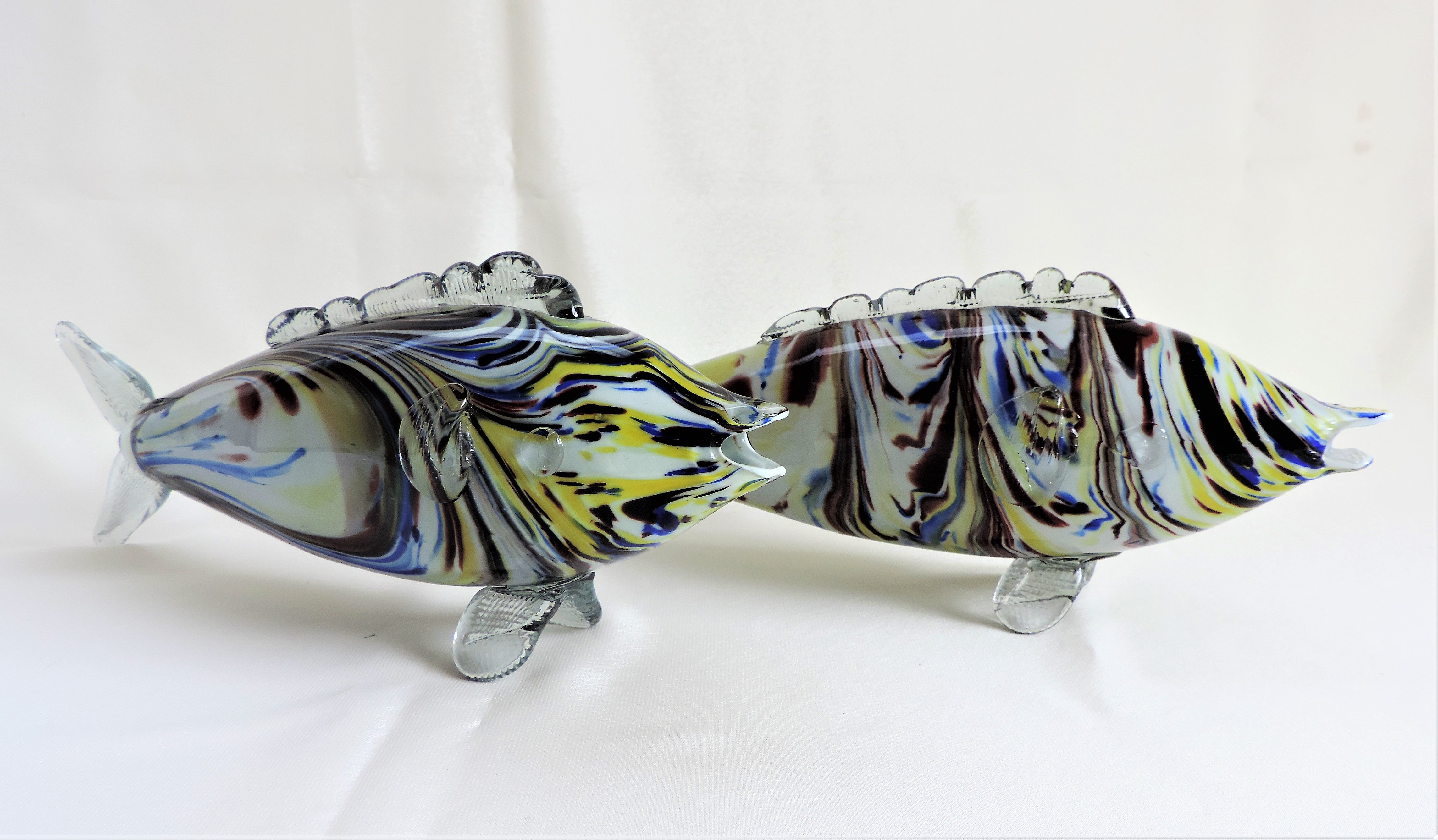 Pair of Vintage Murano Art Glass Fish