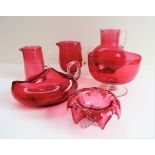 Collection Antique Victorian Ruby Glass