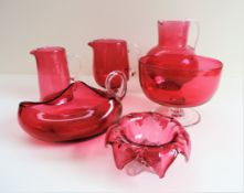 Collection Antique Victorian Ruby Glass