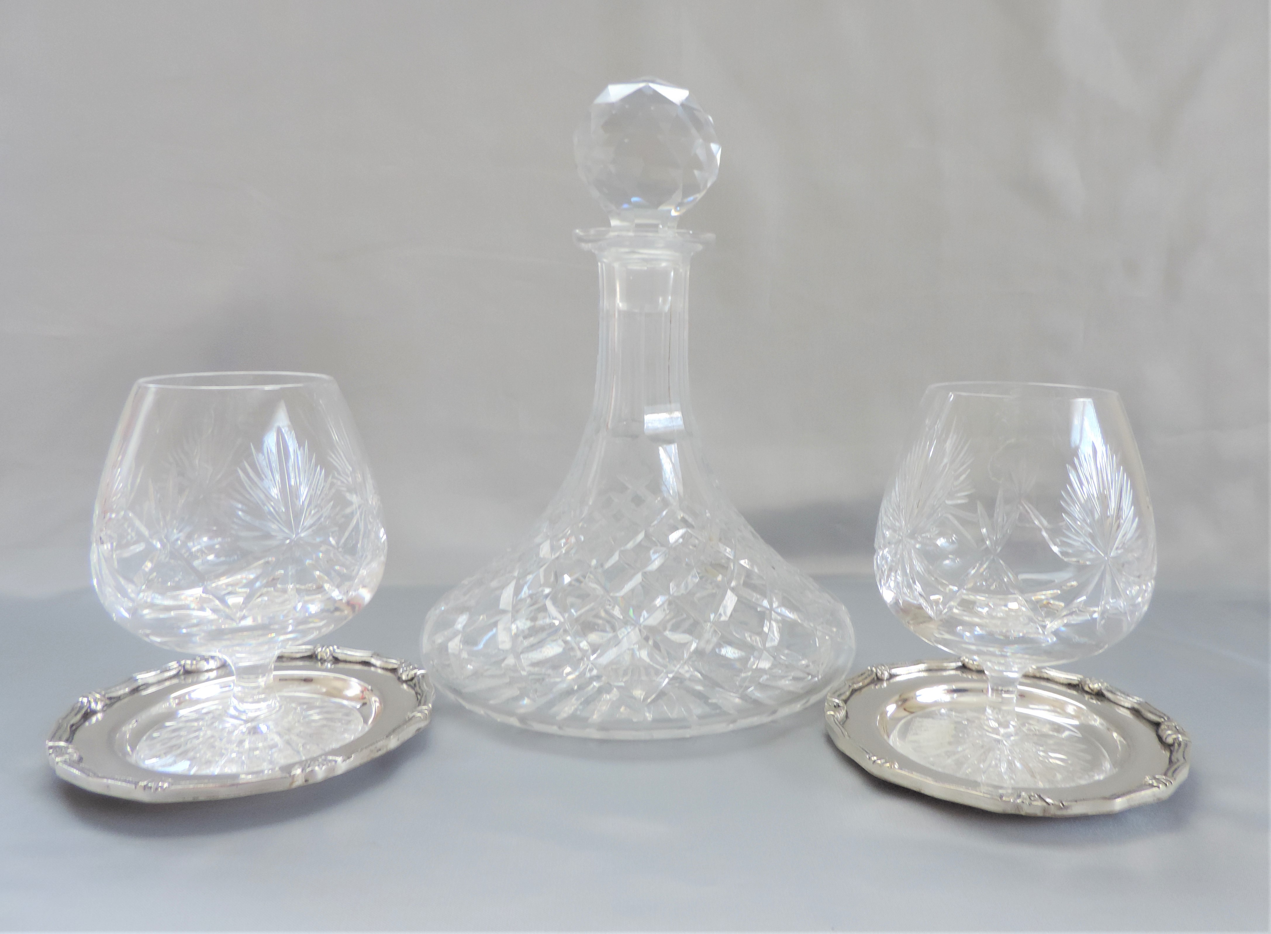 Crystal Brandy Decanter and Glasses