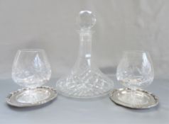 Crystal Brandy Decanter and Glasses