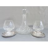 Crystal Brandy Decanter and Glasses