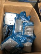 LARGE BOX OF FLAT PLATE ELECTRICAL ACCESSORIES