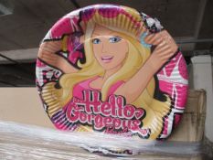 1000. x Barbie paper party plates - in packs - 1000pcs individual plates in lot