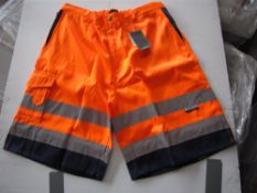 24 x Hi Visibility orange polycotton shorts in size 2 XL in original packaging ( 8A)