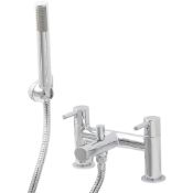 (AQ15) LAZU DECK-MOUNTED BATH/SHOWER MIXER. Chrome-plated brass bath shower mixer with 1.5m hos...