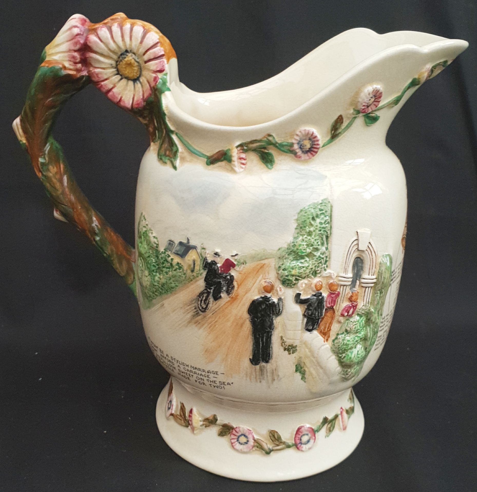 Antique Crown Devon Fielding Musical Water Jug Daisy Bell - Image 3 of 4