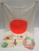 Vintage Parcel of Post WWII Japanese Silk Items Includes Flag