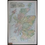 Antique Key Map of Scotland 1899 G. W Bacon & Co.