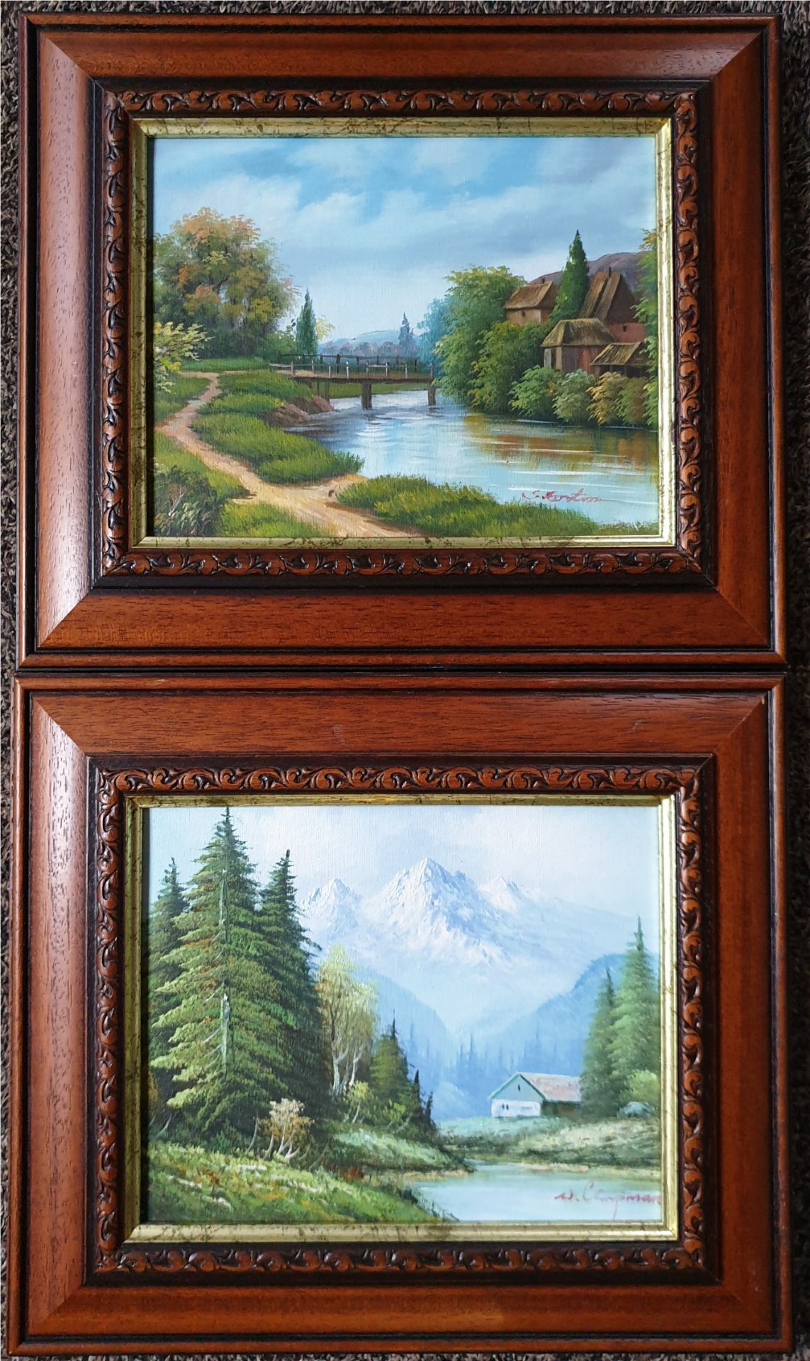 Art 2 x Oil Paintings Country Scenes Both signed