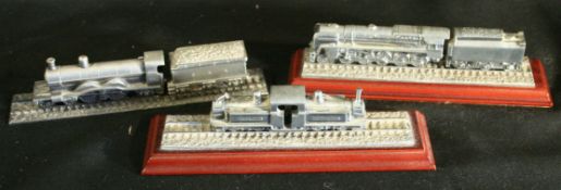 Vintage 3 x Collectable Royal Hampshire Pewter Train Models