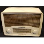 Vintage White Bakelite Radio Rental Model 208 Radio