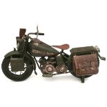 Vintage Metal Model Motor Bike Military Dispatch Rider
