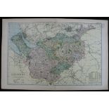 Antique Map of Cheshire 1899 G. W Bacon & Co.