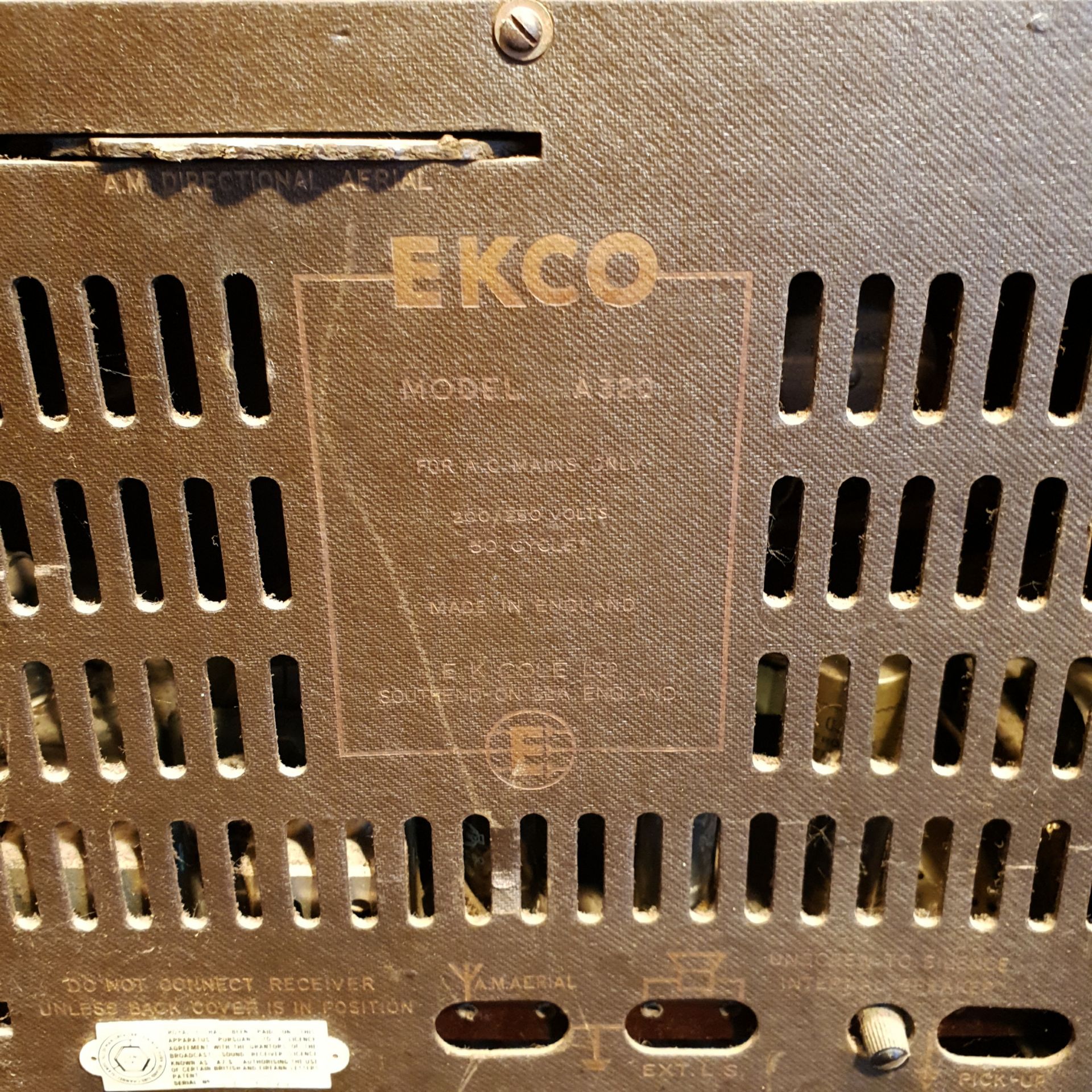 Vintage Ekco A320 Radio Wood Case c1950's - Image 3 of 4