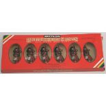 Vintage Britains Metal Toy Soldiers Boxed 6 Black Watch Pipers 7240