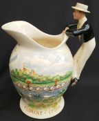Antique Crown Devon Fielding Musical Water Jug Eaton Boating Song A/F