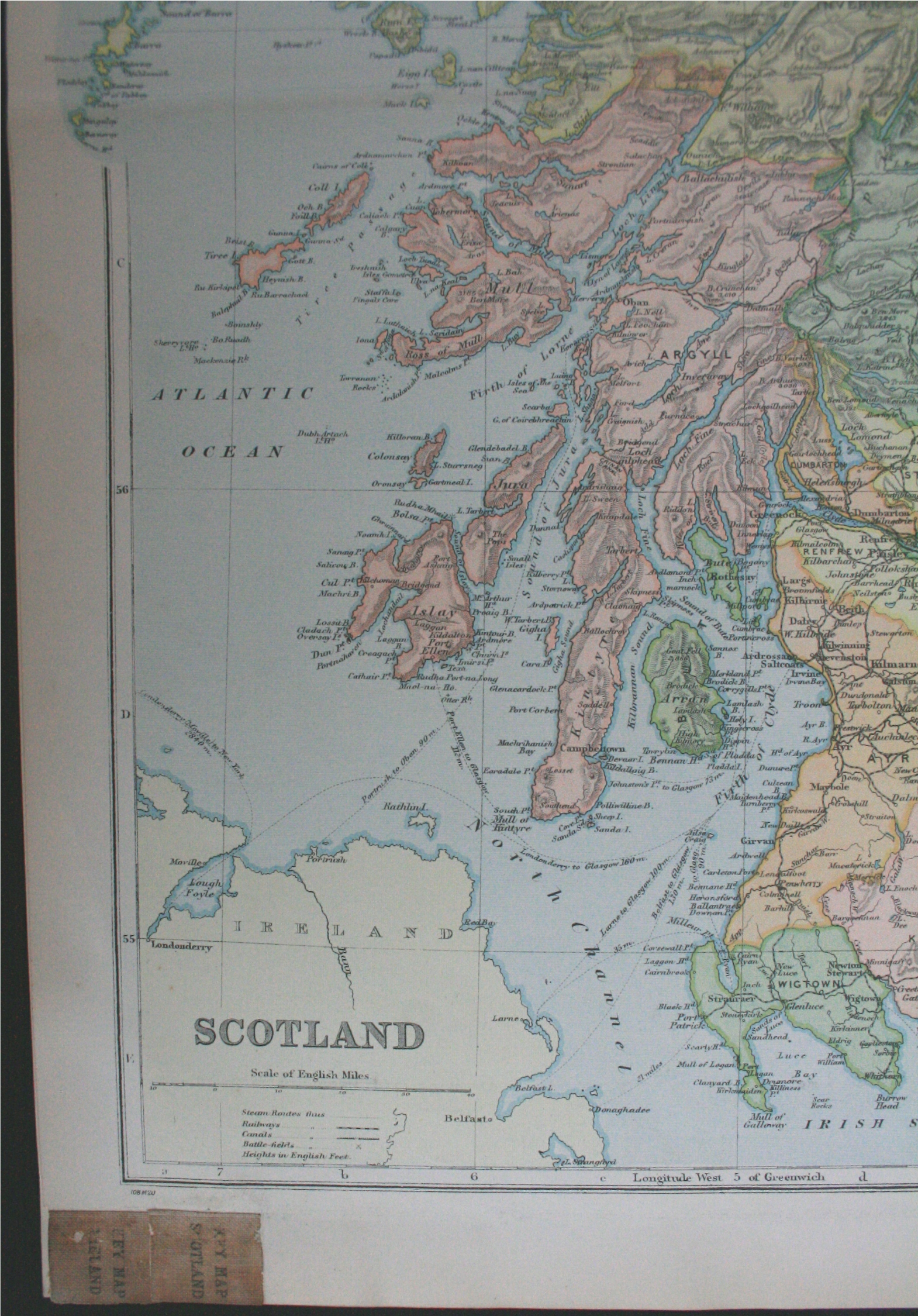 Antique Key Map of Scotland 1899 G. W Bacon & Co. - Image 2 of 2