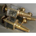 Antique 3 x Brass Carriage Lamps