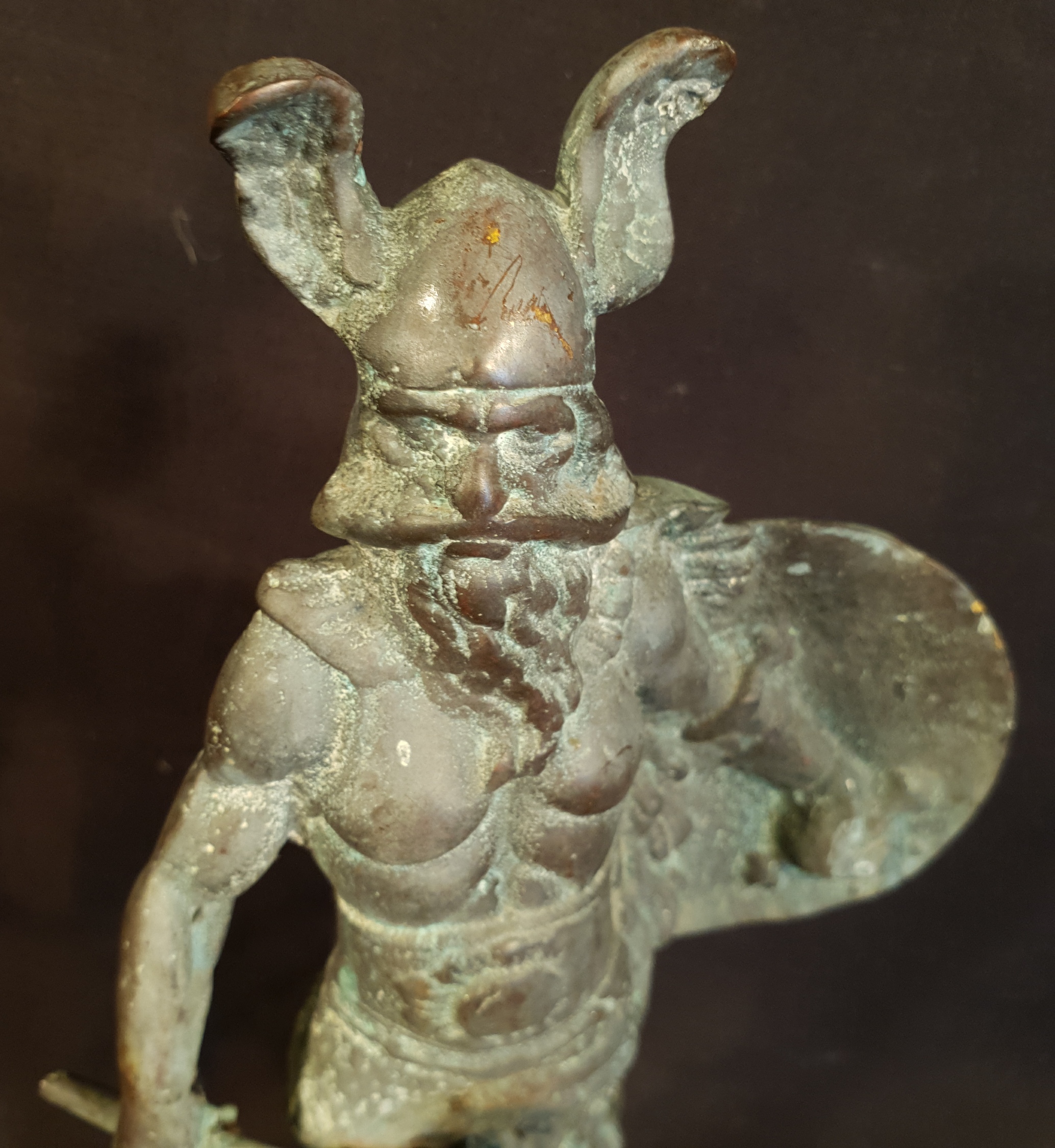 Vintage Solid Brass Viking Figure 9 Inches Tall - Image 2 of 2