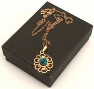 Jewellery 9ct Gold Chain With Pendant Weight 3g