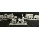 Vintage 3 x Collectable Royal Hampshire Pewter Train Models