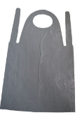 600 x Single use knee length tie back apron, 700 x 1170mm, 16 μ thickness, 2 string rear tie, Made i