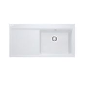 (A15) Brand New Boxed FRANKE MYTHOS MTG 611 FRAGRANITE POLAR WHITE 1 BOWL KITCHEN SINK - LEFT H...