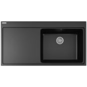 (A18) Brand New Boxed FRANKE MYTHOS MTG 611 FRAGRANITE ONYX 1 BOWL KITCHEN SINK - LEFT HAND DRA...