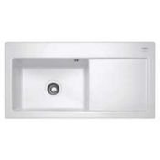 (A35) Brand New Boxed FRANKE MYTHOS MTK 611 CERAMIC WHITE 1 BOWL KITCHEN SINK - RIGHT HAND DRAI...