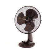 (D37) 12" 3 Speed Oscillating Black Electric Desk Home Office Fan 3 Speed Push Button Speed Co...