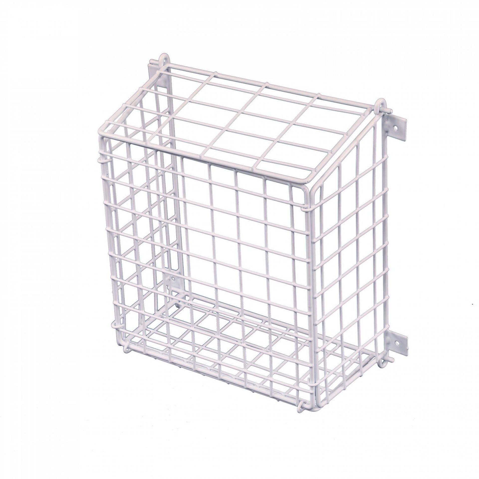 (LF266) Medium Letterbox Door Post Mail Catcher Basket Cage Holder Guard Lift Up Top Steel wi...