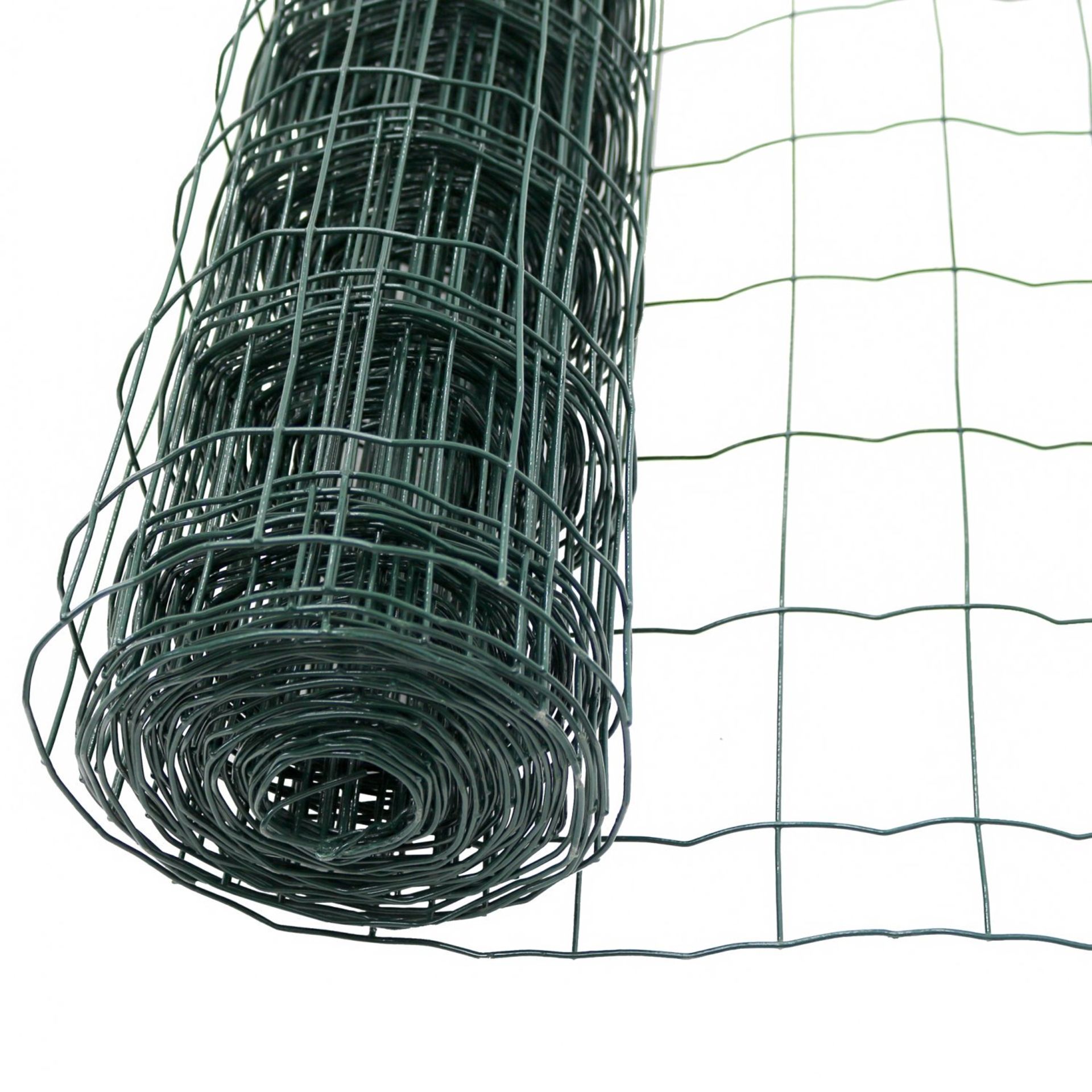 (D41) 1.2m x 10m Green PVC Coated Galvanised Steel Wire Mesh Fencing Galvanised Steel with Hot...