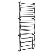 (D26) Black 36 Pair Door Hanging Shelf Shoe Rack Storage Organiser Space Saving Design Holds U...