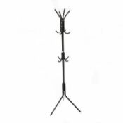 (LF201) 12 Hook Coat Umbrella Stand Hat Rack Heavy Duty All Metal Black The coat rack is t...