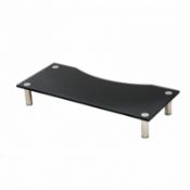 (LF237) Black Glass Monitor PC TV Stand Riser Adjustable Height Desk The use of a monitor st...