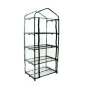 (D3) 4-Tier Mini Growhouse Garden Greenhouse Steel Frame & PVC Cover 4 Tiers Of Growing Easy...