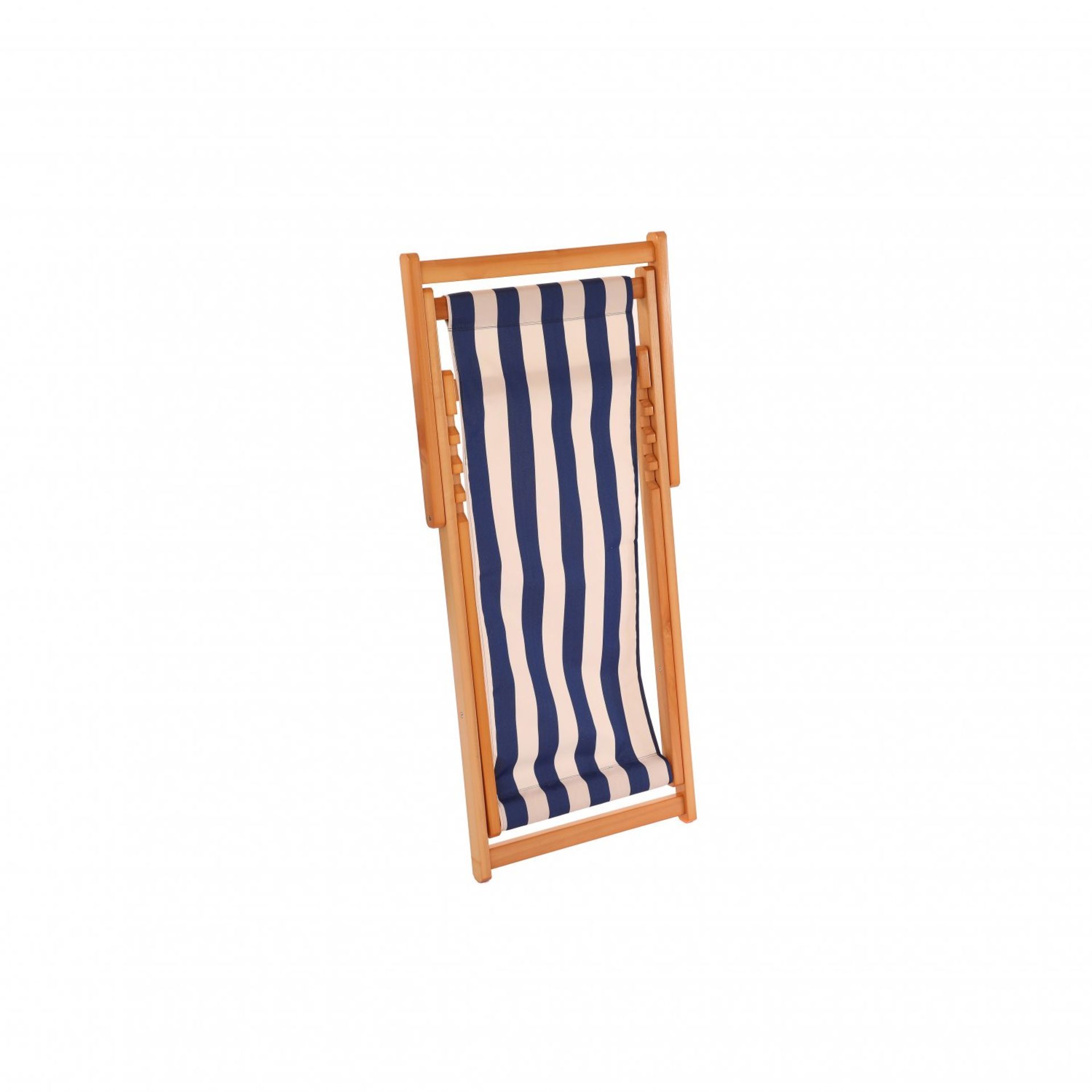 (LF143) Traditional Folding Hardwood Garden Beach Deck Chair Deckchair Folded measurements: ... - Image 2 of 2