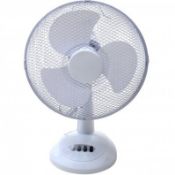 (LF40) 12" Oscillating White Desk Top Fan Stay cool this year with the 12" desk top fan...