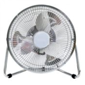 (D33) 9" Inch Chrome 3 Speed Floor Standing Gym Fan Hydroponic9" Inch Chrome 3 Speed Floor St...