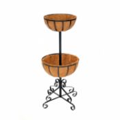 (D32) 2 Tier Metal Garden Flower Fountain Plant Display Stand Dimensions: 80 x 35.5 x 35.5cm ...